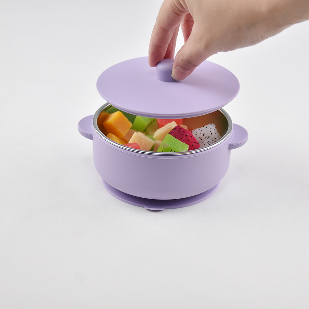 300ml Baby Training Bowl with  - Baby Food Jars With Lids ulasan dan harga